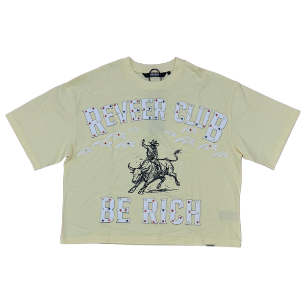 RVR "BE RICH" YELLOW CROP TEE