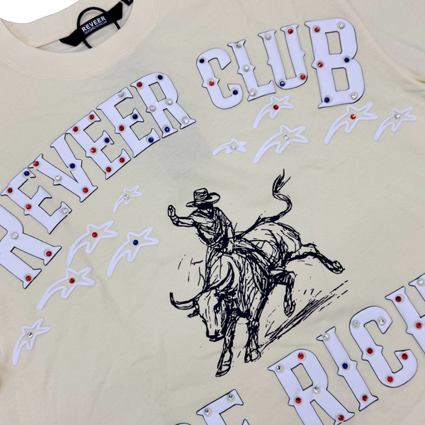 RVR "BE RICH" YELLOW CROP TEE