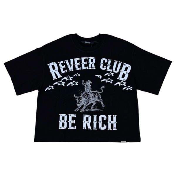 RVR "BE RICH" BLACK CROP TEE