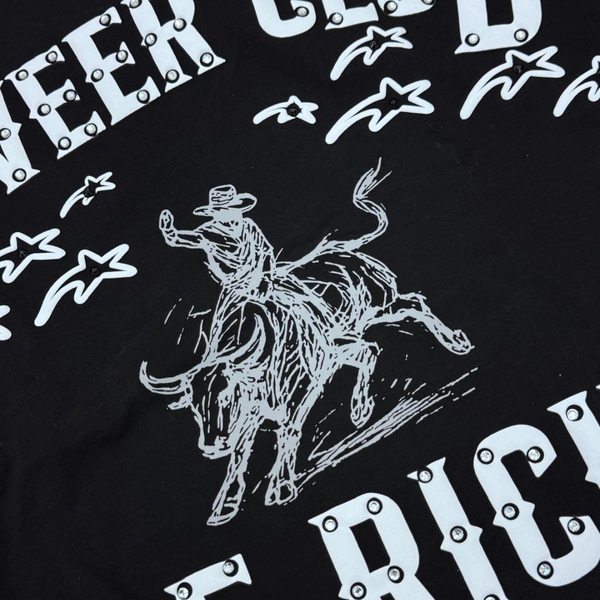 RVR "BE RICH" BLACK CROP TEE