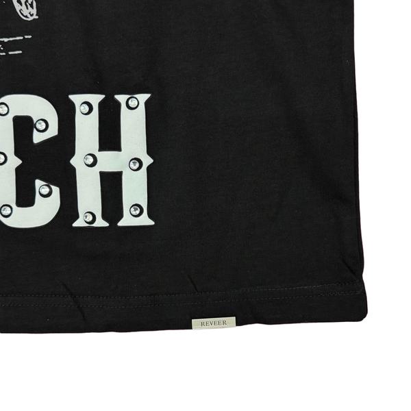 RVR "BE RICH" BLACK CROP TEE