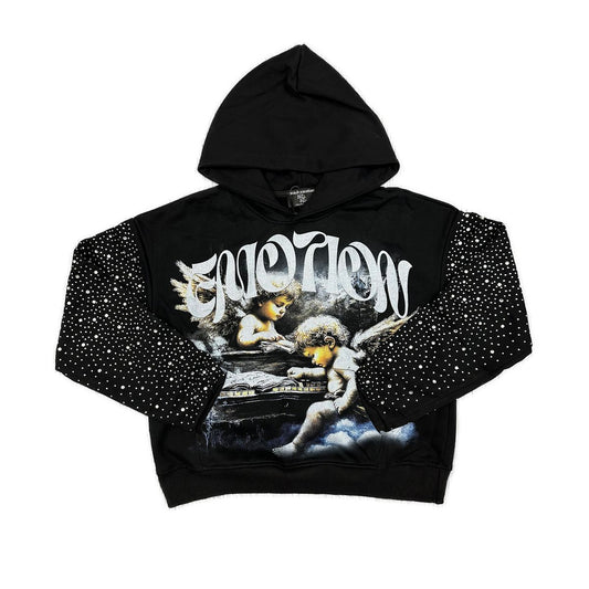 ME FALLEN ANGELS RHINESTONE HOODIE