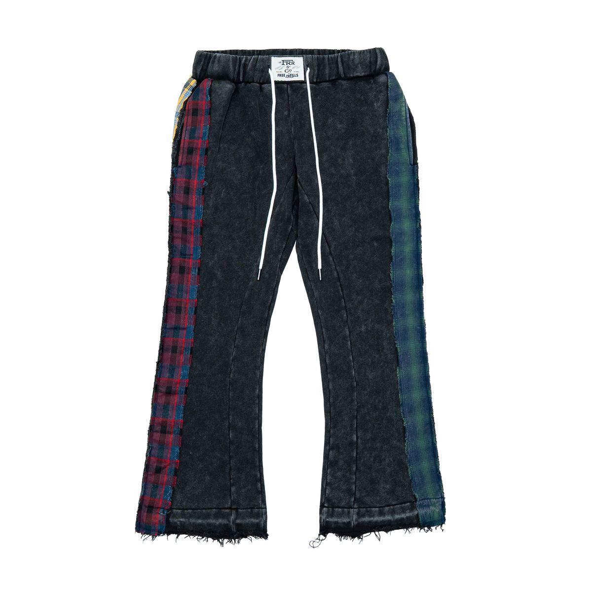 FR BLACK MULTI FLANNEL FLARE SWEATPANTS