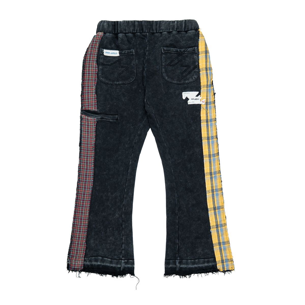 FR BLACK MULTI FLANNEL FLARE SWEATPANTS