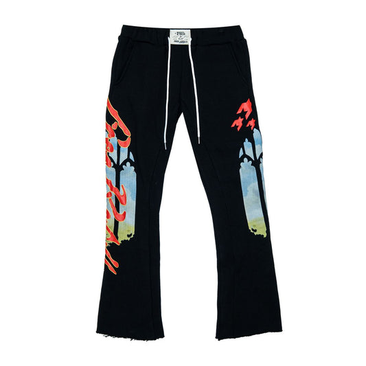 FR REHAB FLARE SWEATPANTS - BLACK