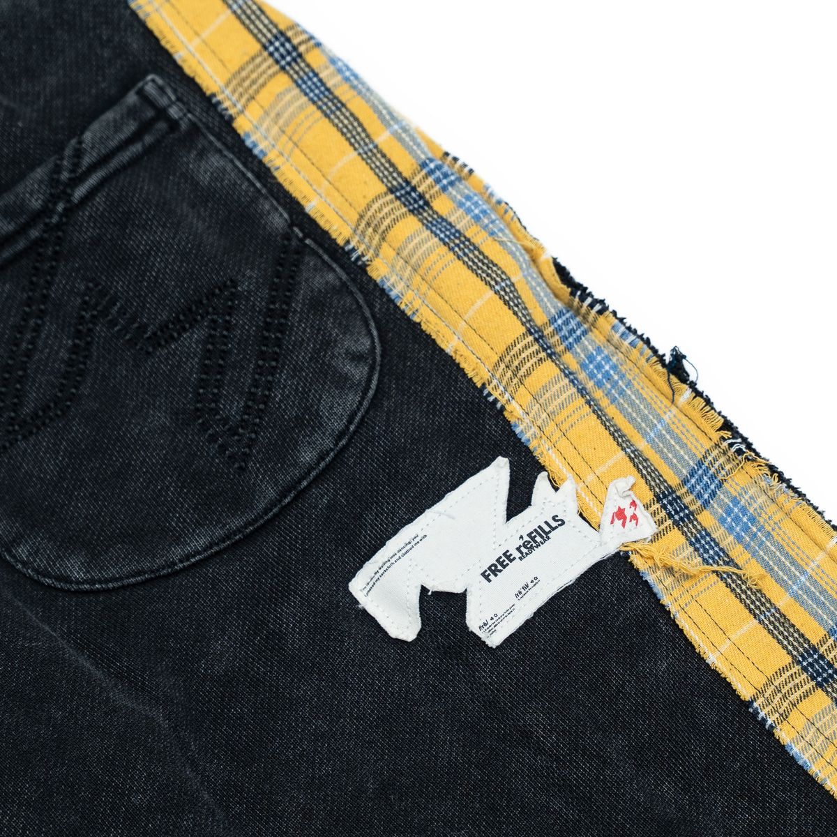 FR BLACK MULTI FLANNEL FLARE SWEATPANTS