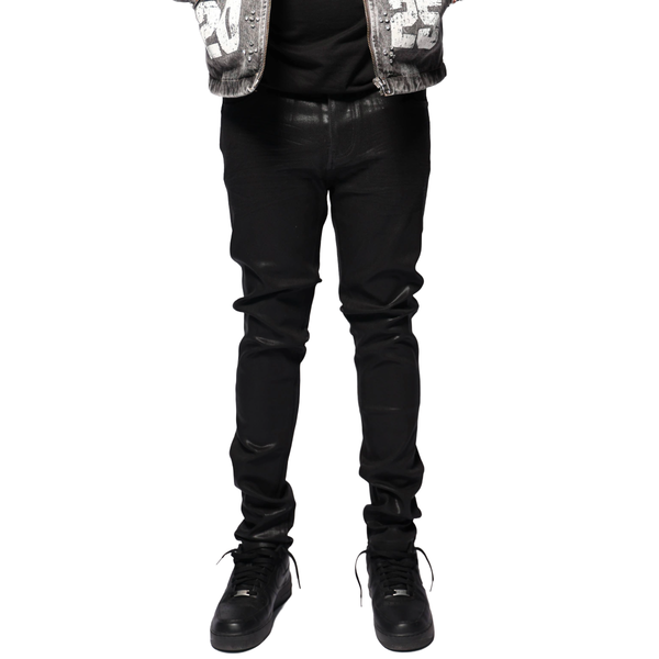 RVR "CORE" WAXED BLACK SKINNY DENIM (JF-03)