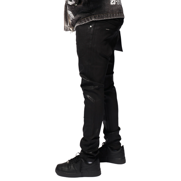RVR "CORE" WAXED BLACK SKINNY DENIM (JF-03)