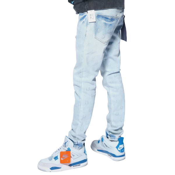 RVR "BLOOM" LT BLUE WASH SKINNY DENIM (CO-19)