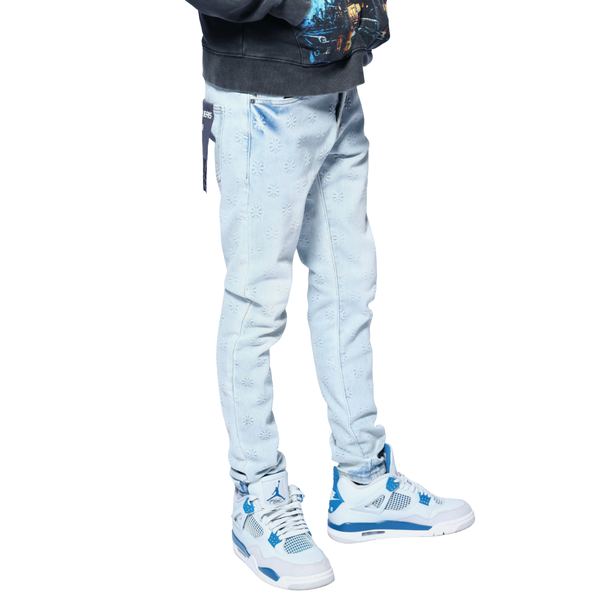 RVR "BLOOM" LT BLUE WASH SKINNY DENIM (CO-19)