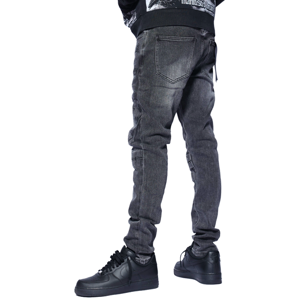 RVR "STAR" BLACK WASH SKINNY DENIM (CO-22)