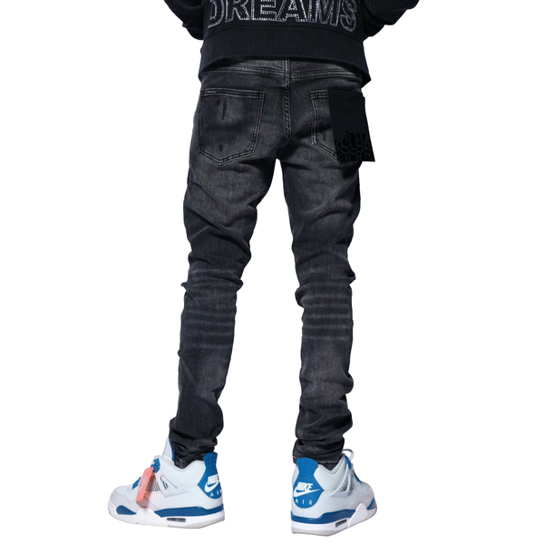 RVR "STAR" BLACK WASH SKINNY DENIM (CO-22)
