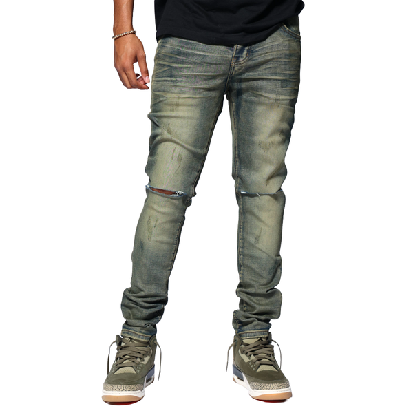 RVR "CORE" DIRTY BROWN WASH SKINNY DENIM (JC-04)