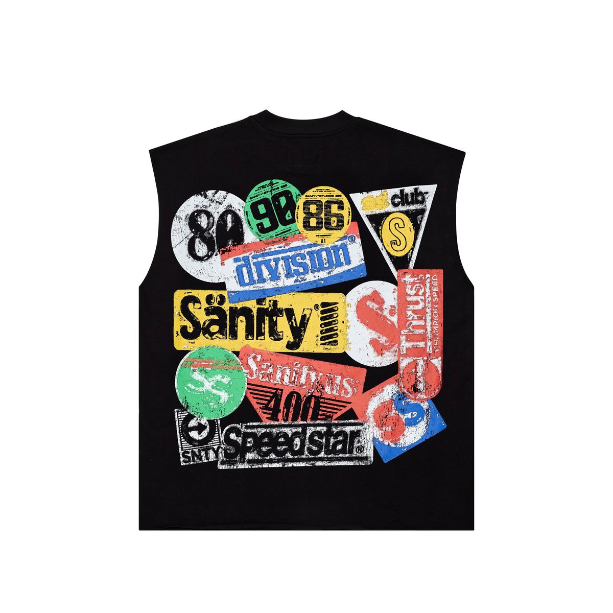 SANITY "OVERDRIVE" BLK SLEEVELESS