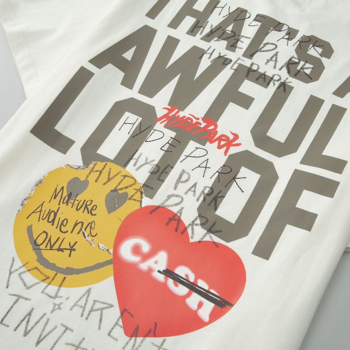 HP WHITE 'STICKERED UP' TEE (ALOCS X HP)