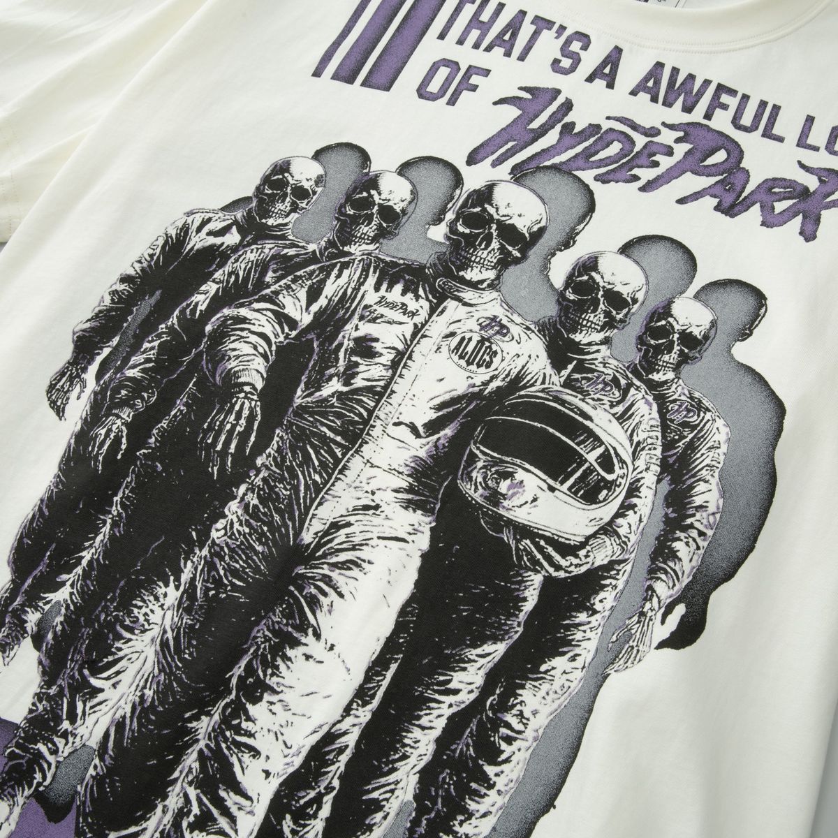 HP WHITE 'COUGH SYRUP MOTOR RACER' TEE (ALOCS X HP)