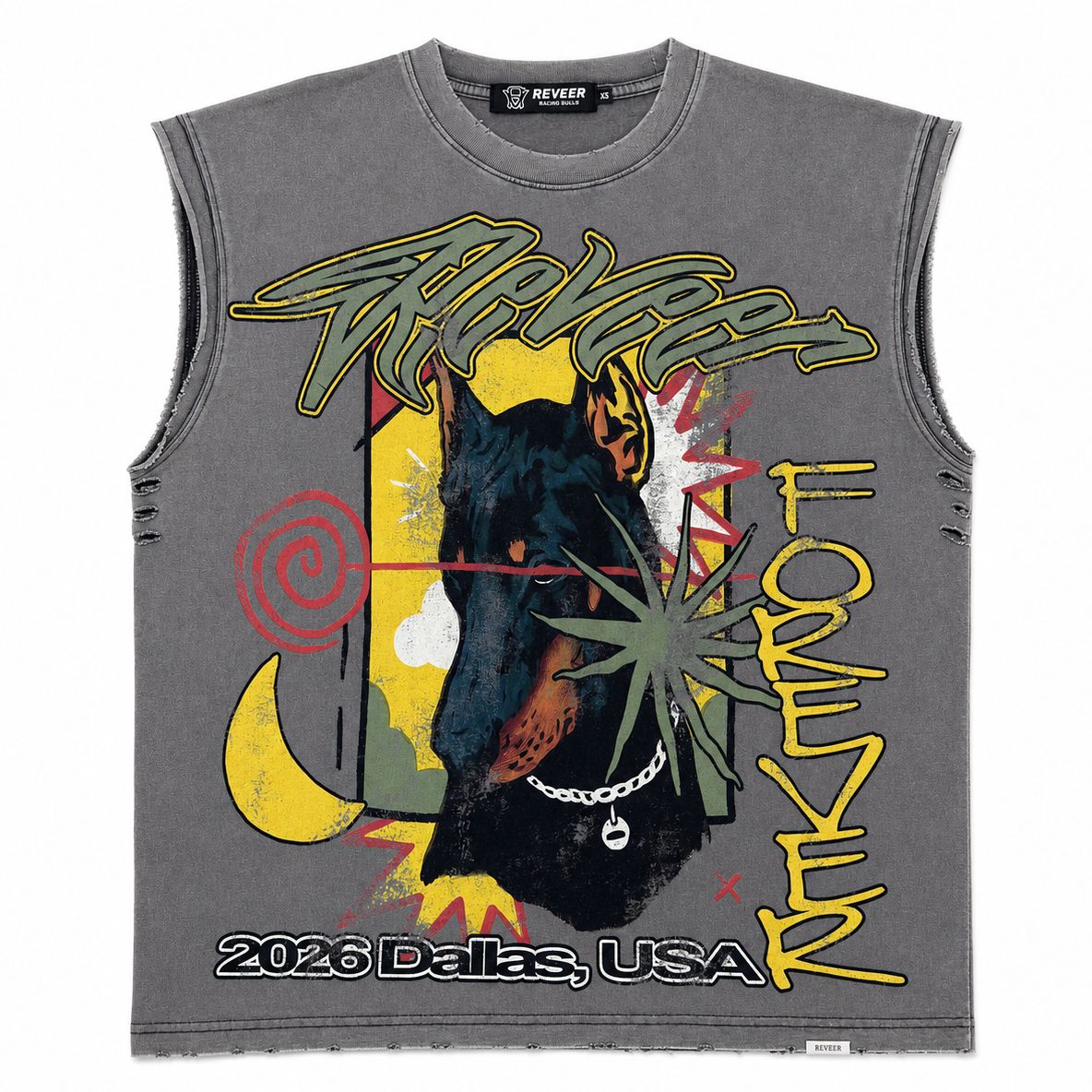 REVEER 'DOBERMAN' CUT OFF TEE
