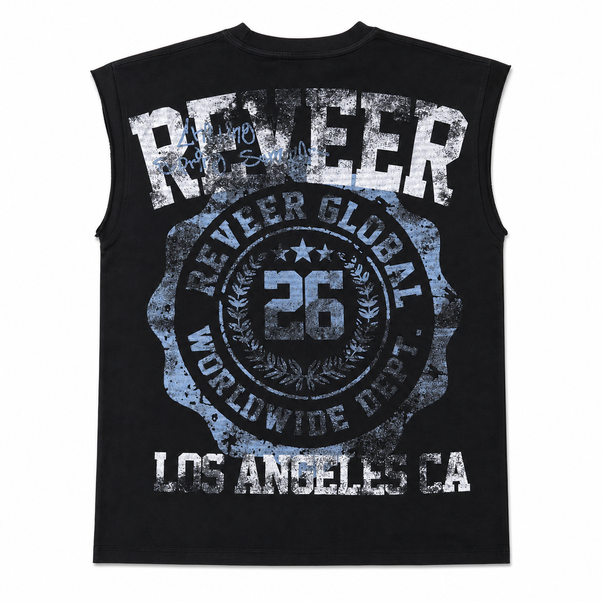 REVEER 'STARS' CUT OFF TEE (BLACK)