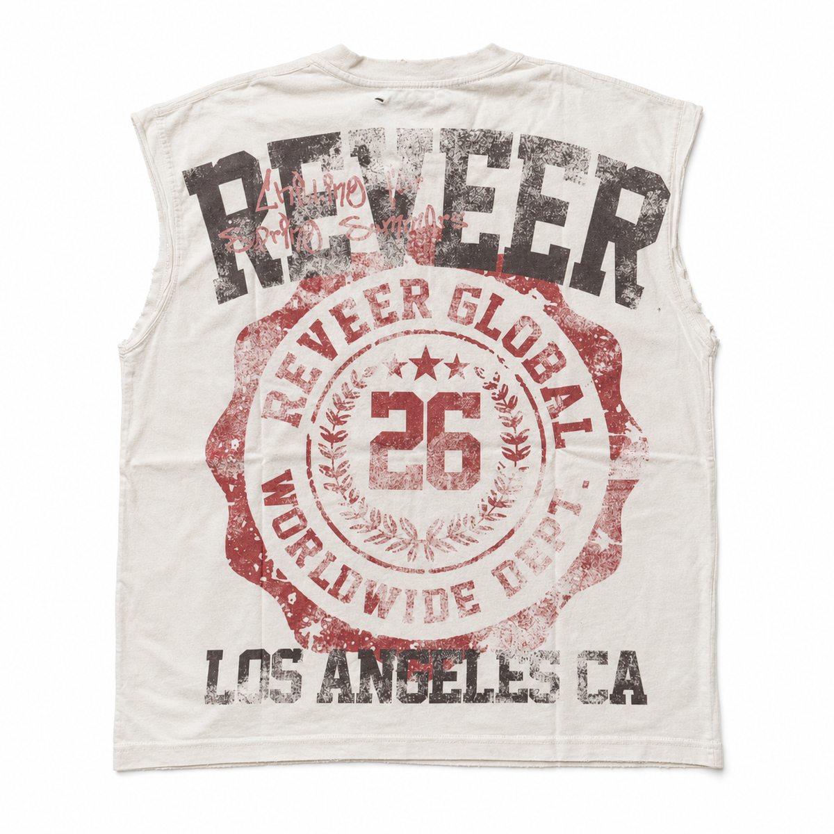 REVEER 'STARS' CUT OFF TEE (WHITE)