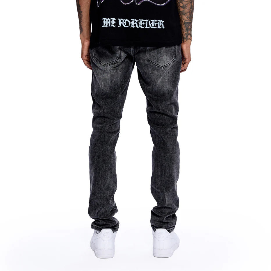 RVR "STAR" BLACK WASH SKINNY DENIM (CO-22)