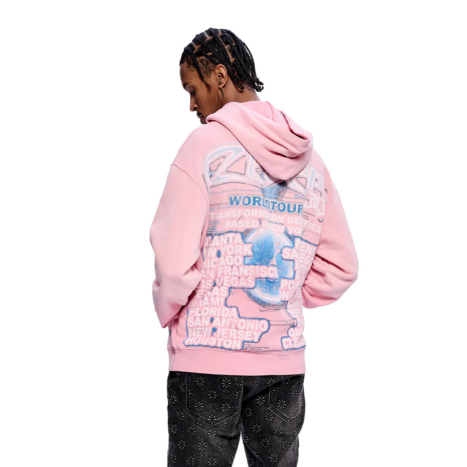 RVR "CASHED OUT" PINK WASH HOODIE