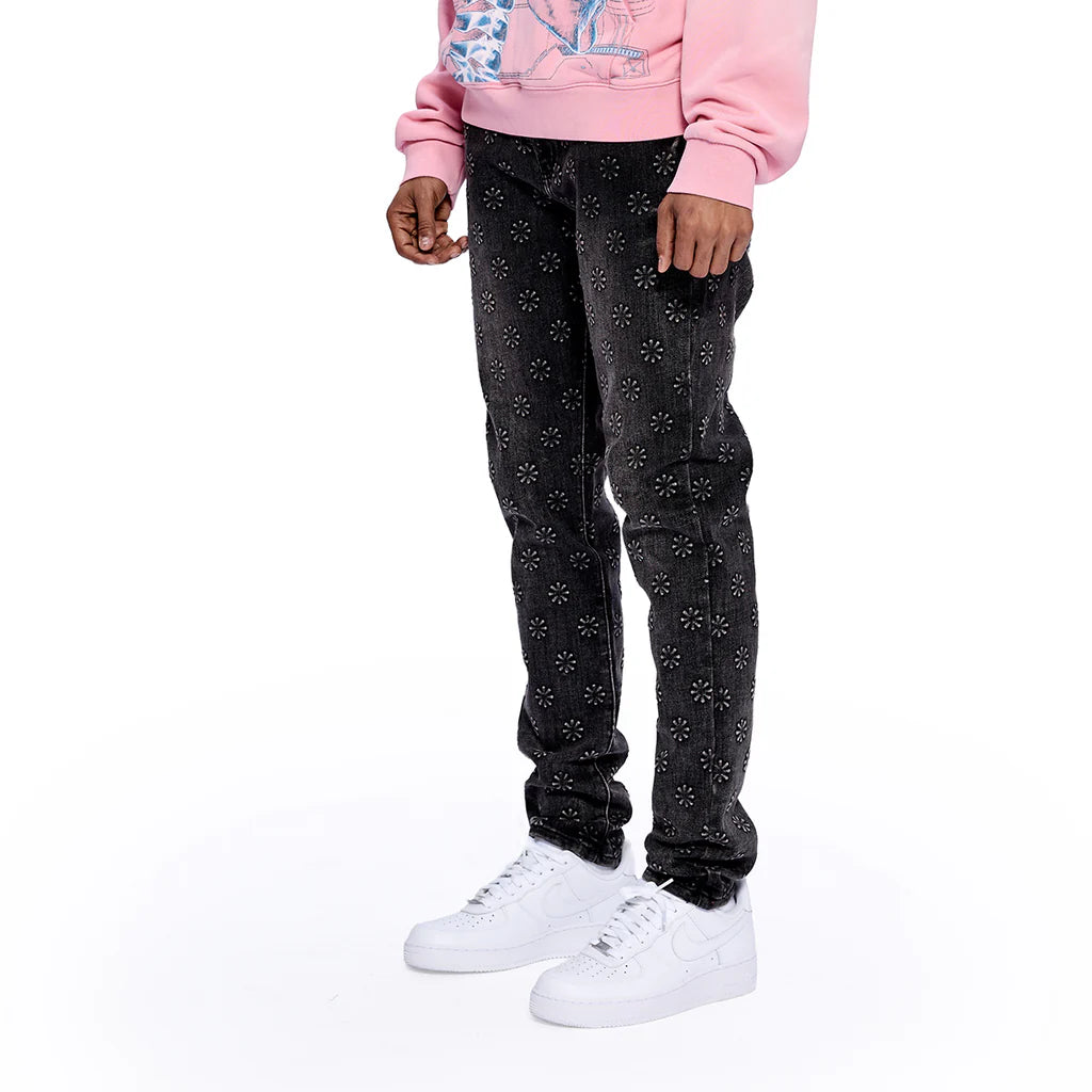 RVR "BLOOM" BLACK WASH DENIM