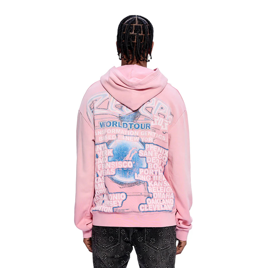RVR "CASHED OUT" PINK WASH HOODIE