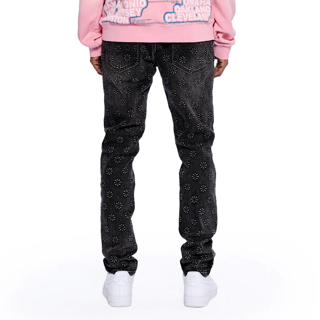 RVR "BLOOM" BLACK WASH DENIM