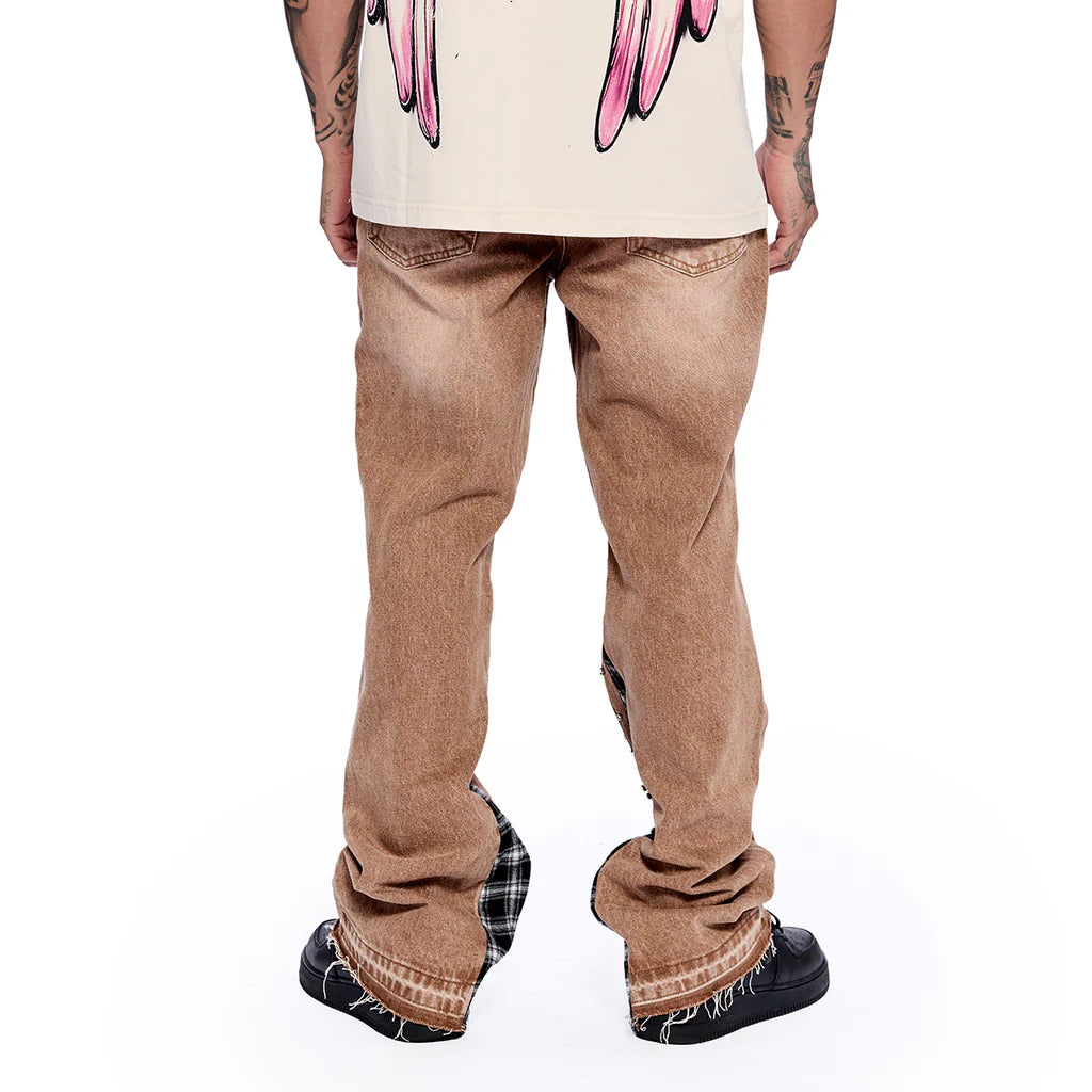 RVR "HERITAGE" KHAKI FLARE DENIM