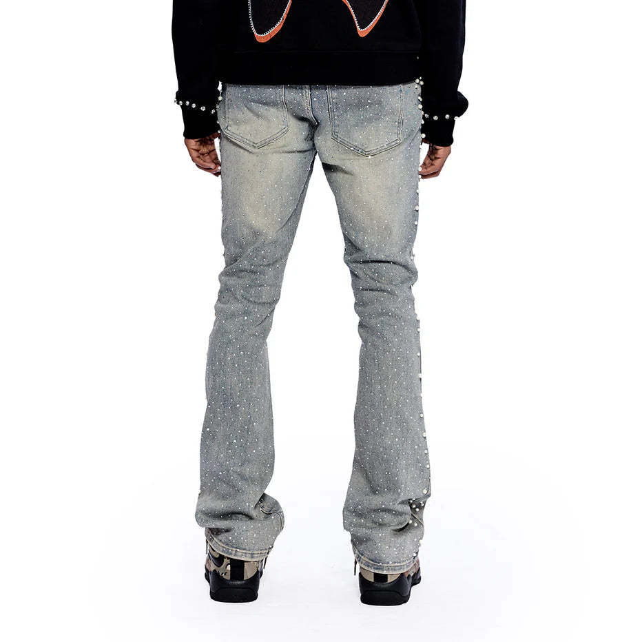 RVR "PEARL" BLUE WASH FLARE DENIM