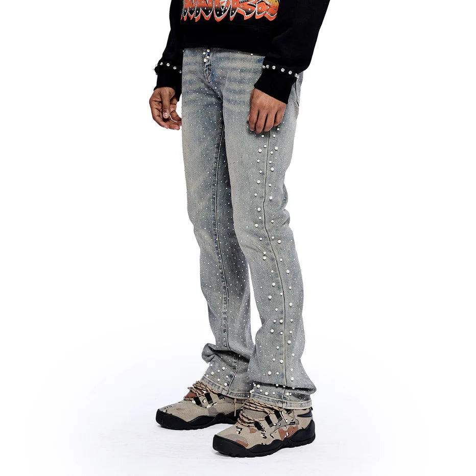 RVR "PEARL" BLUE WASH FLARE DENIM