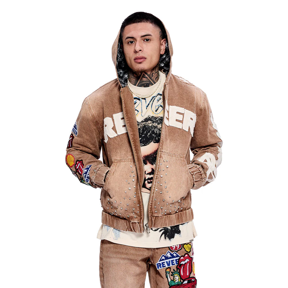 RVR "HERITAGE" KHAKI DENIM HOODIE