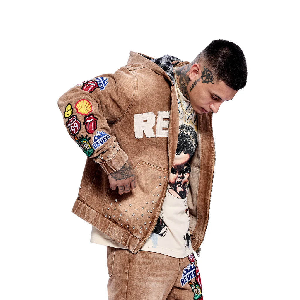 RVR "HERITAGE" KHAKI DENIM HOODIE