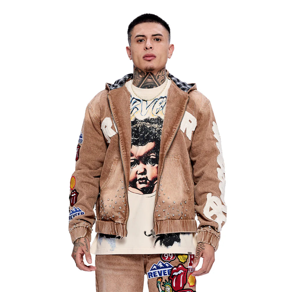 RVR "HERITAGE" KHAKI DENIM HOODIE