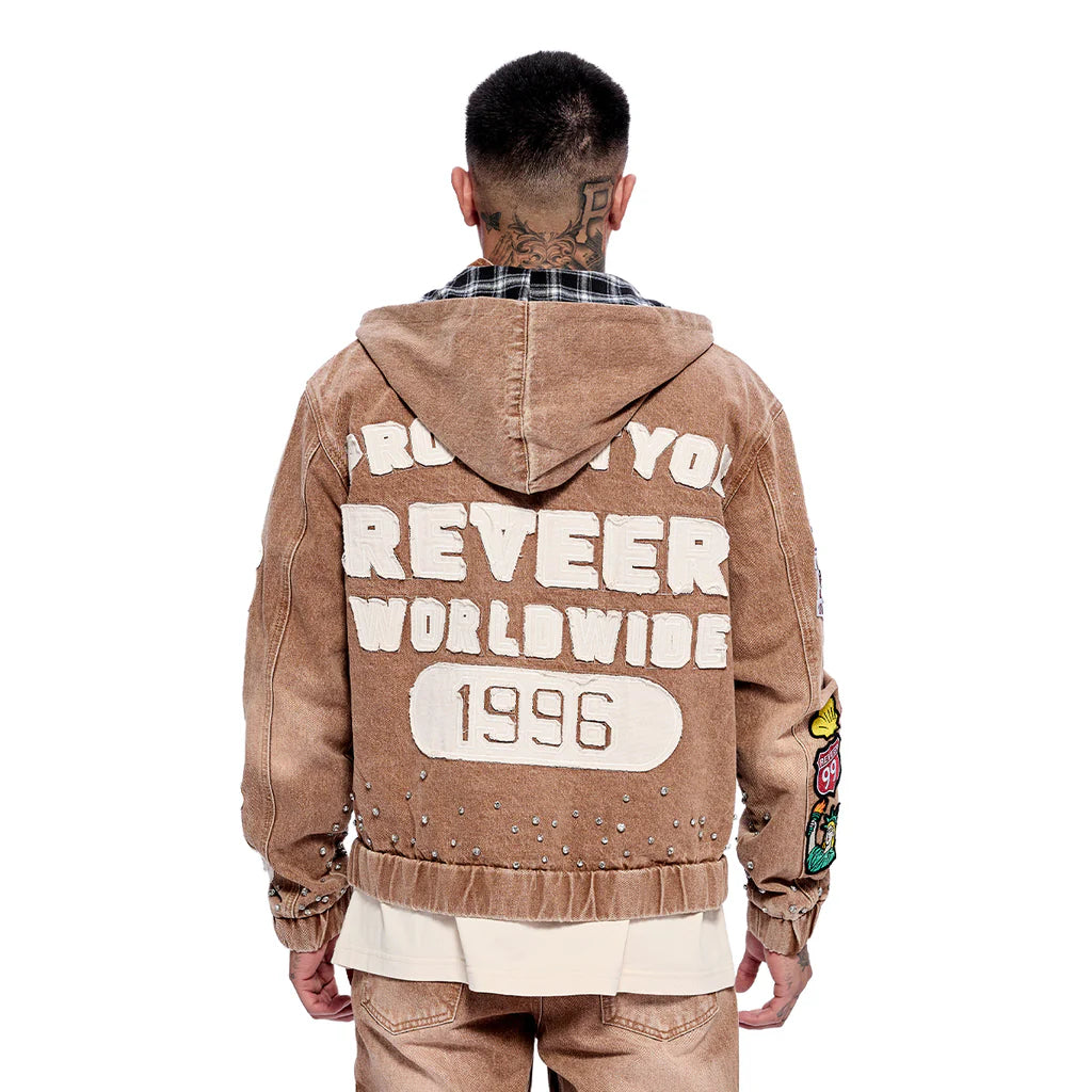 RVR "HERITAGE" KHAKI DENIM HOODIE