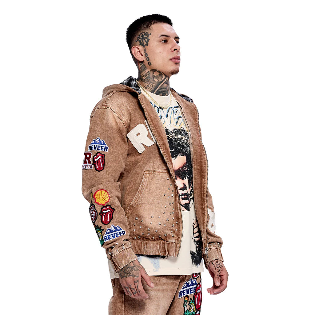 RVR "HERITAGE" KHAKI DENIM HOODIE