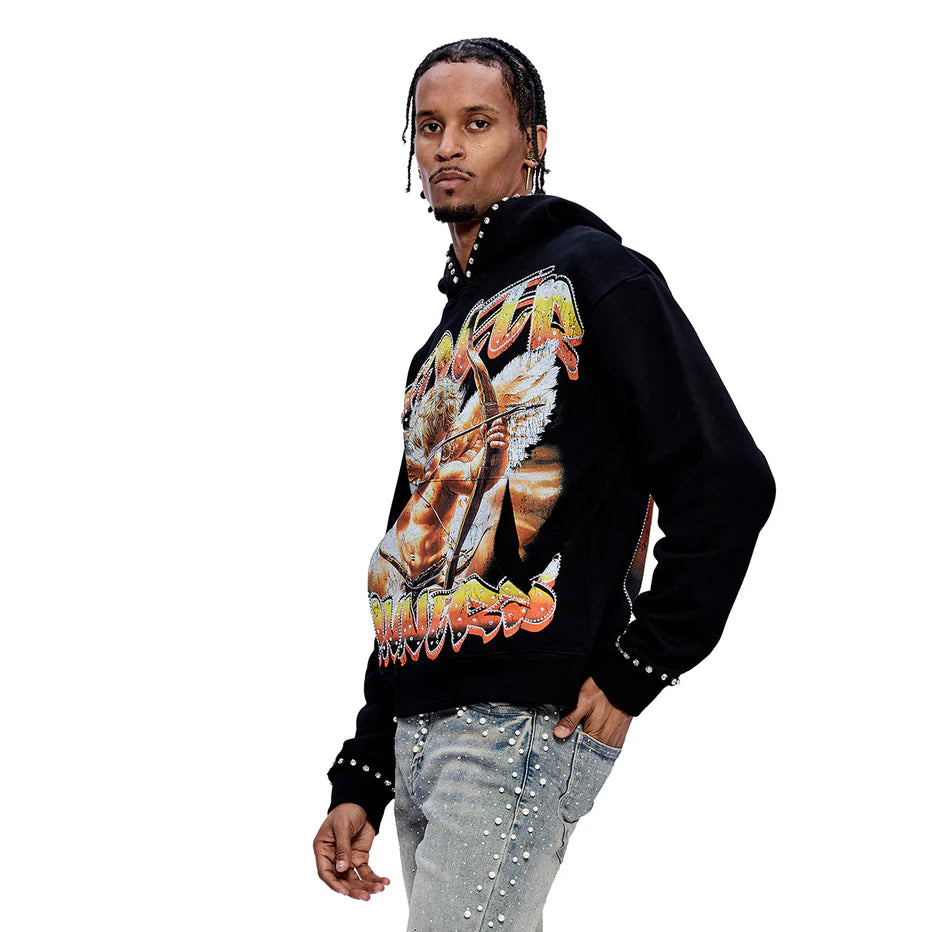 RVR "NO ANGELS" BLACK HOODIE