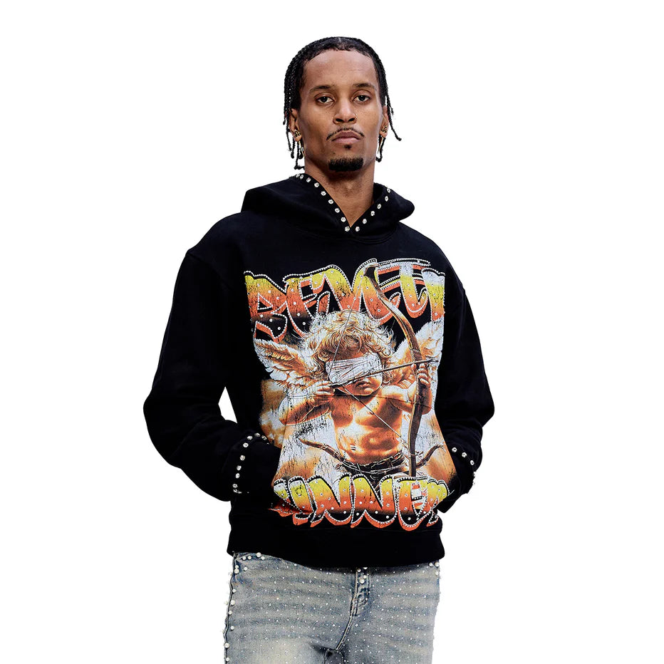 RVR "NO ANGELS" BLACK HOODIE