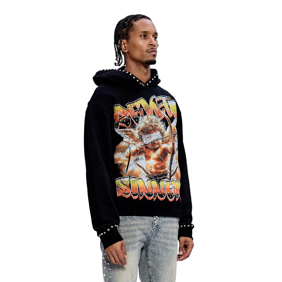 RVR "NO ANGELS" BLACK HOODIE