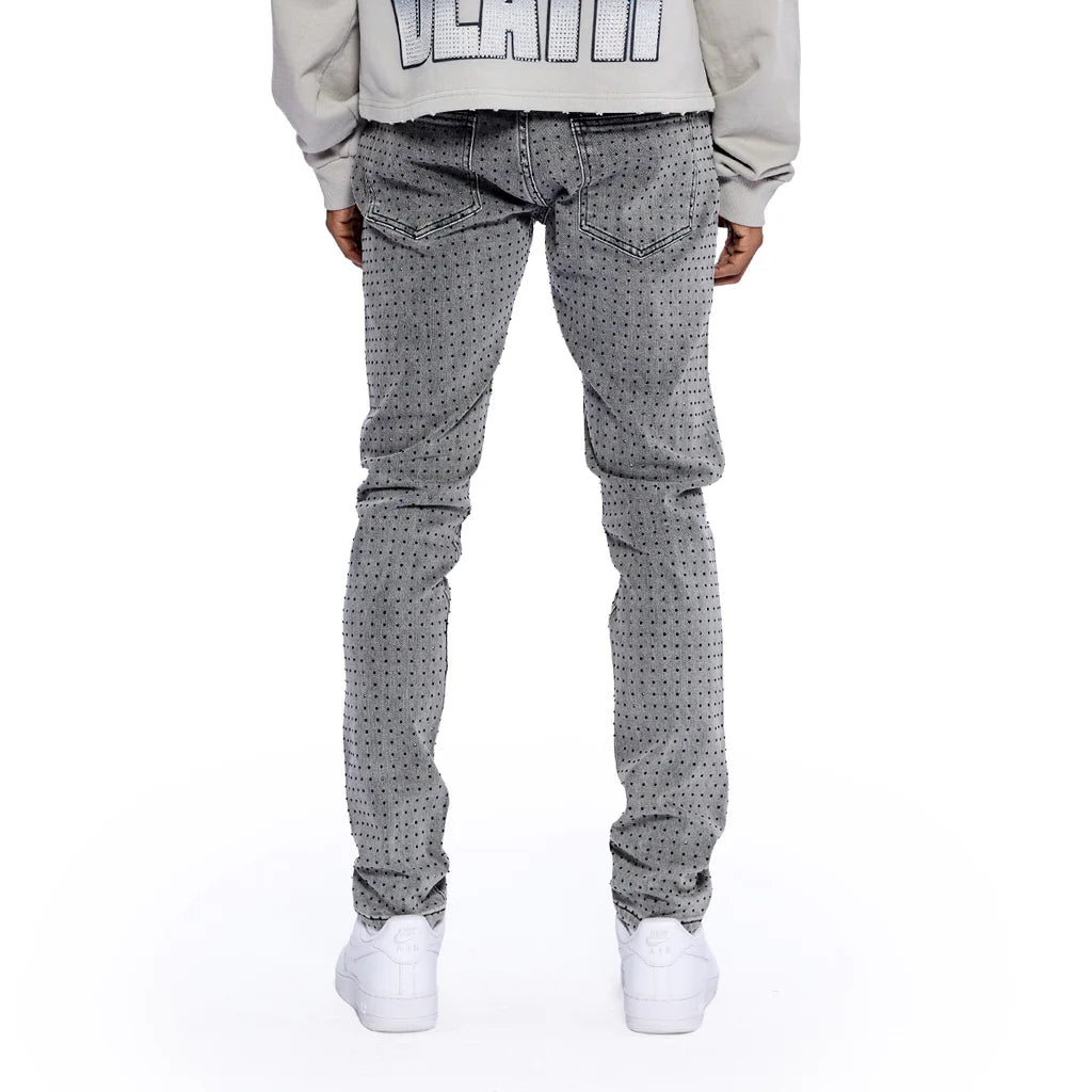 RVR "THORNED HEARTS" LIGHT GREY DENIM