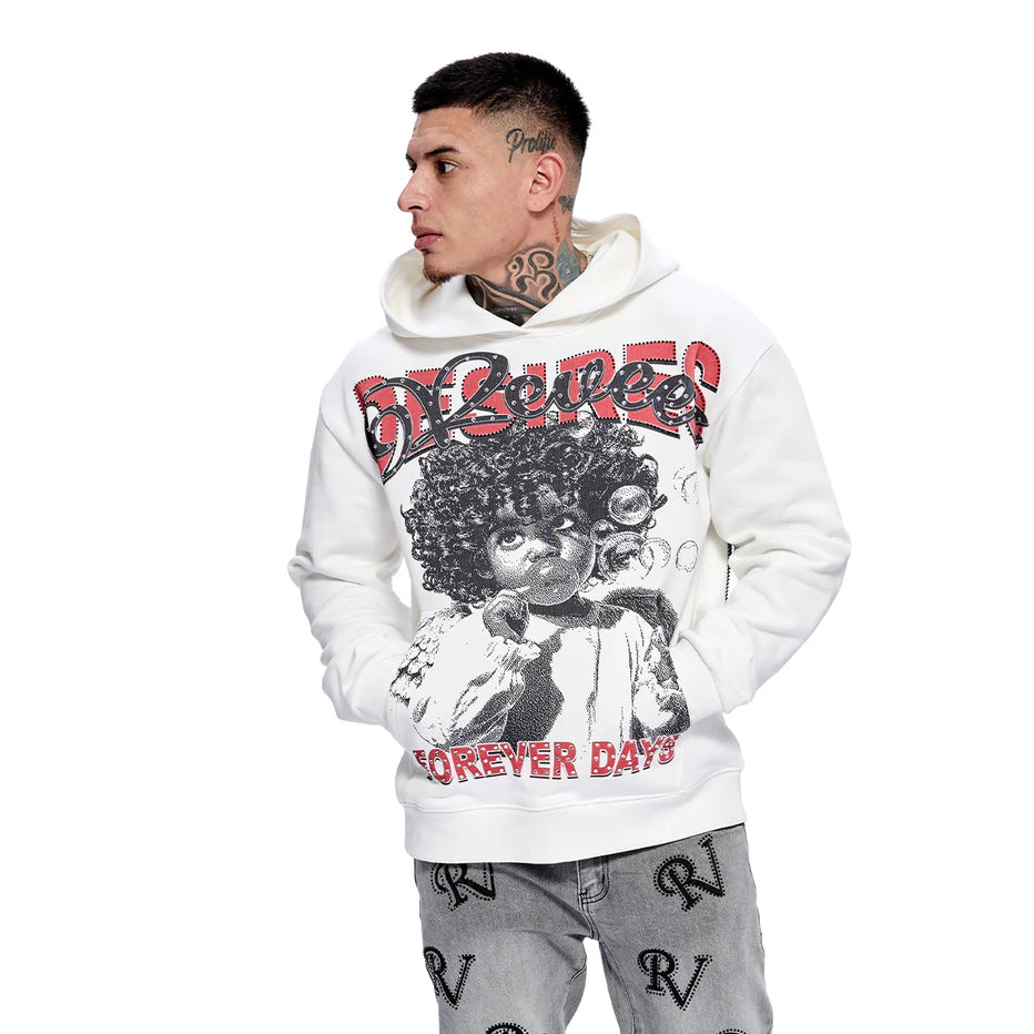 RVR "FOREVER DAYS" WHITE HOODIE