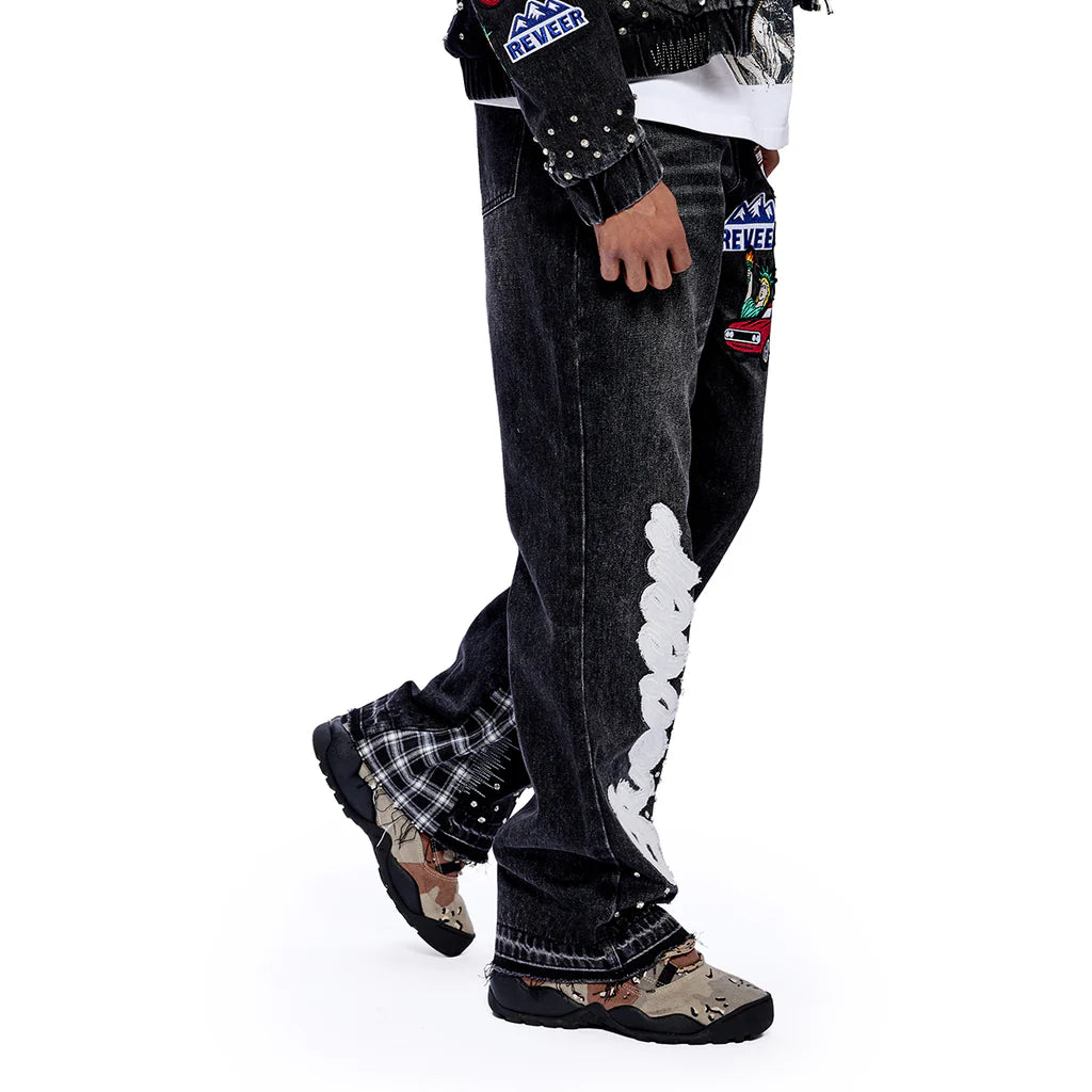 RVR "HERITAGE" BLACK FLARE DENIM