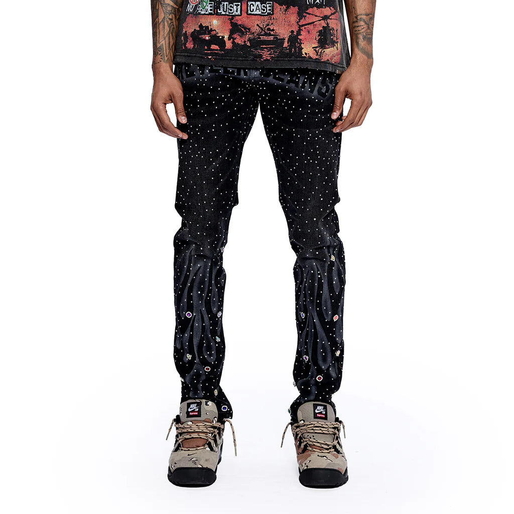 RVR "NEBULA" BLACK WASH DENIM