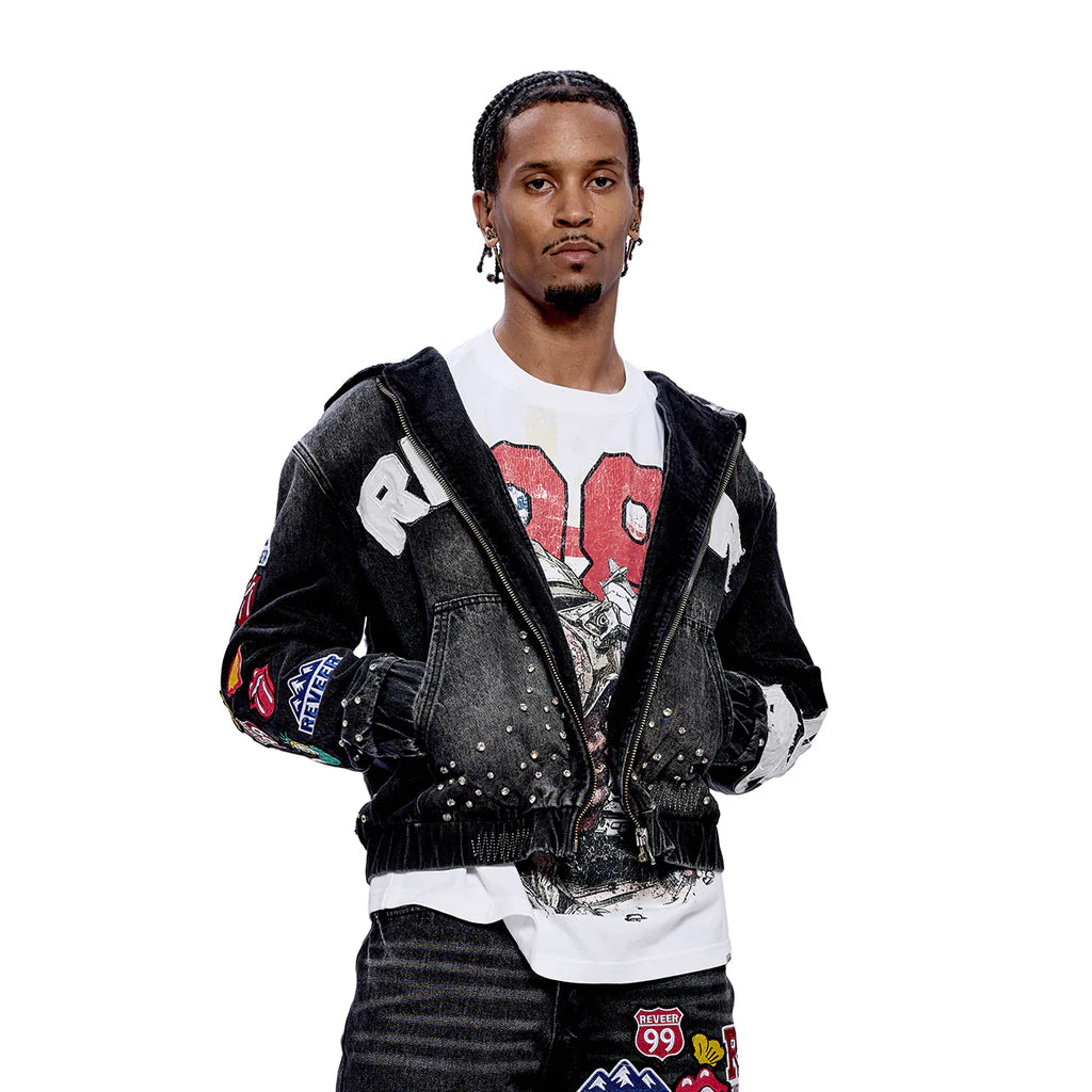 RVR "HERITAGE" BLACK DENIM HOODIE