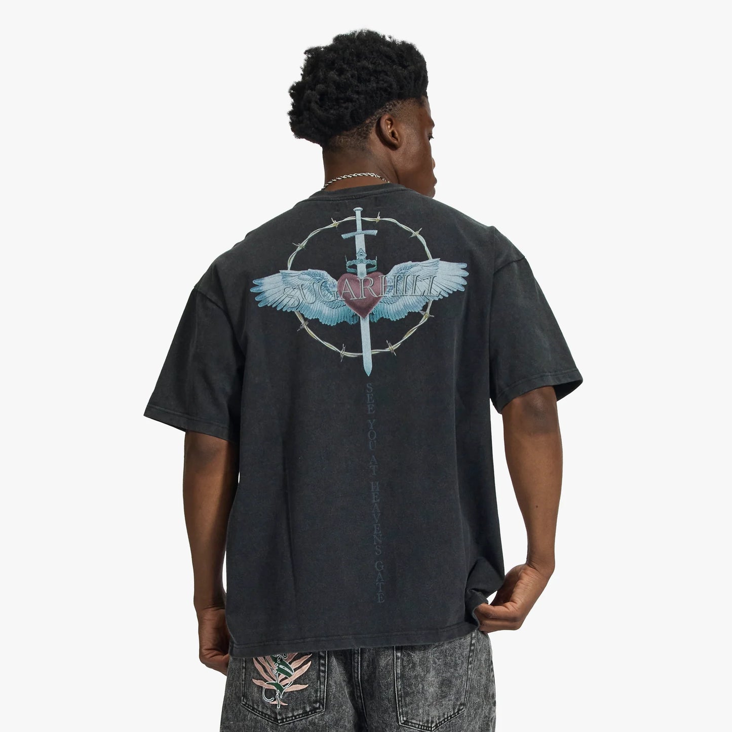 SH "HEAVENS GATE" T-SHIRT (BLACK VINTAGE)
