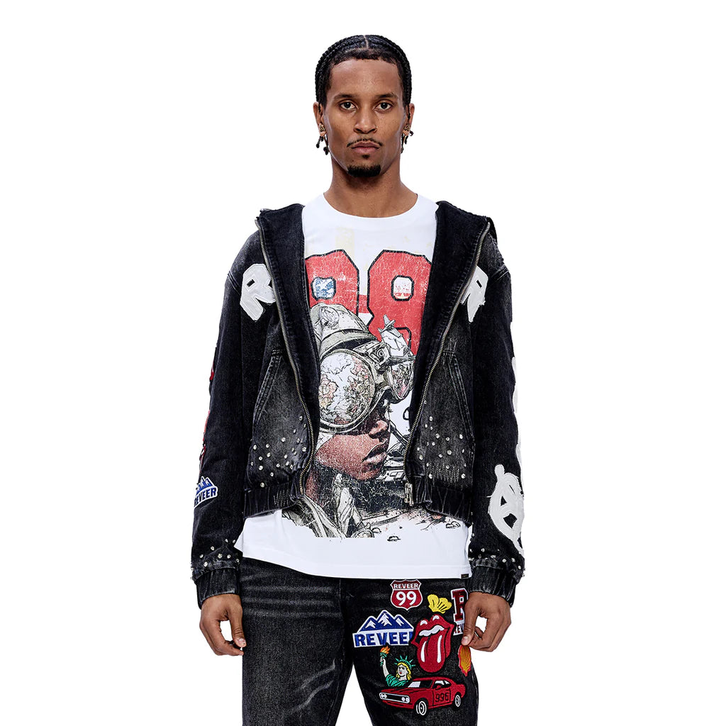 RVR "HERITAGE" BLACK DENIM HOODIE
