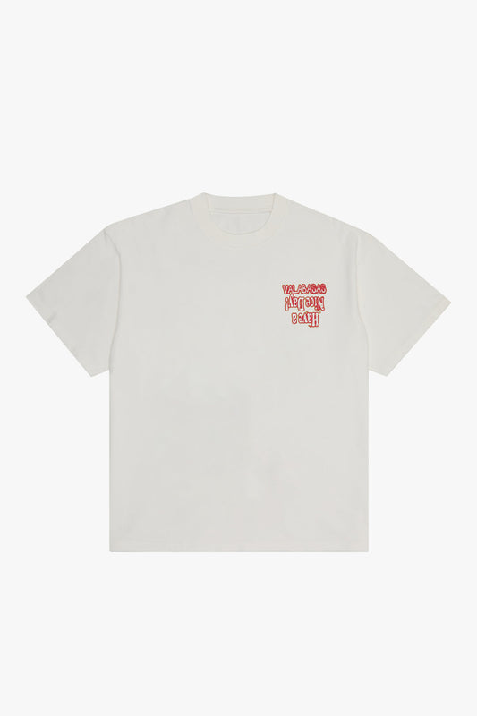 VALABASAS "LOVE BOMB" VINTAGE WHITE TEE