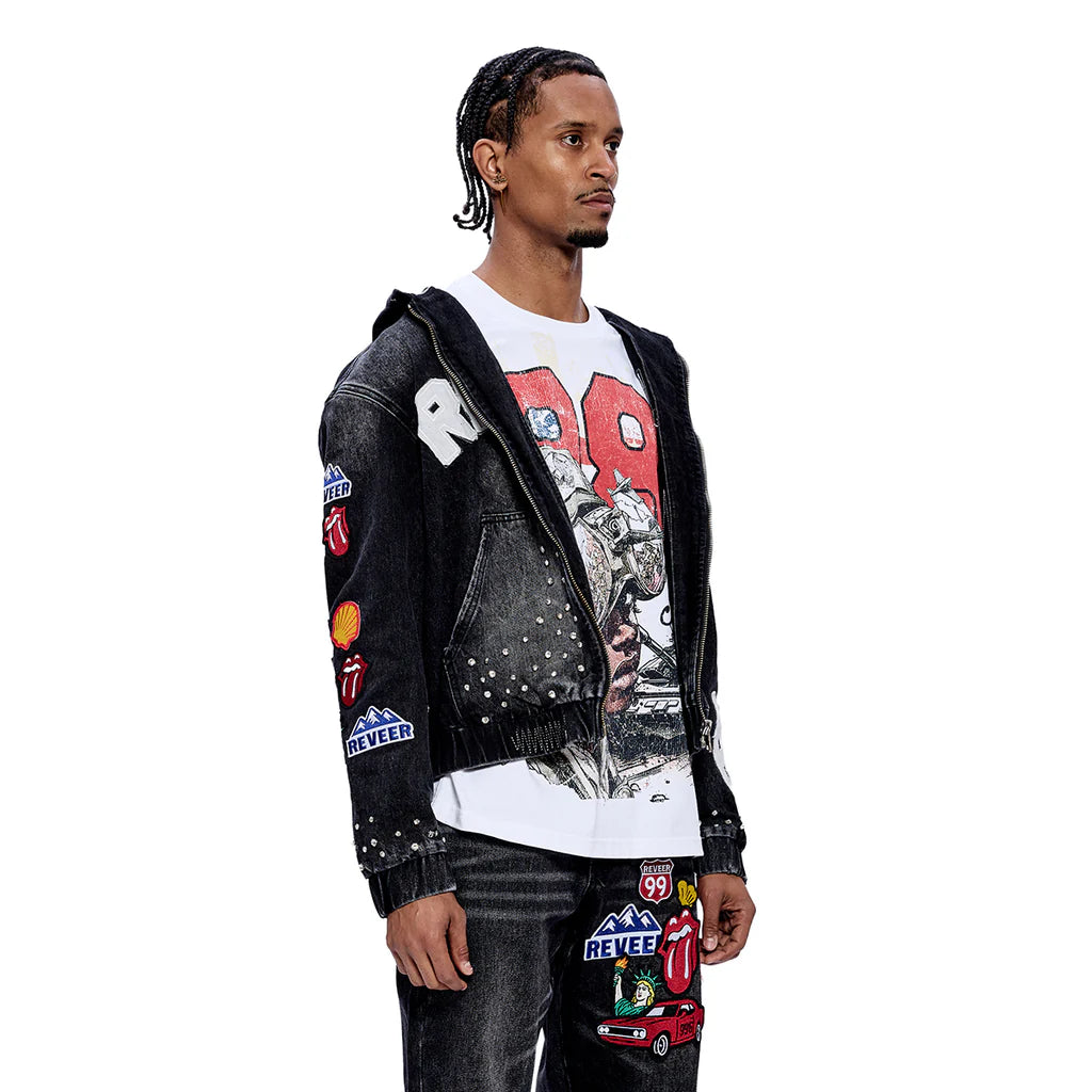 RVR "HERITAGE" BLACK DENIM HOODIE