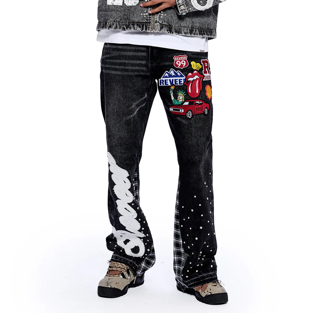 RVR "HERITAGE" BLACK FLARE DENIM