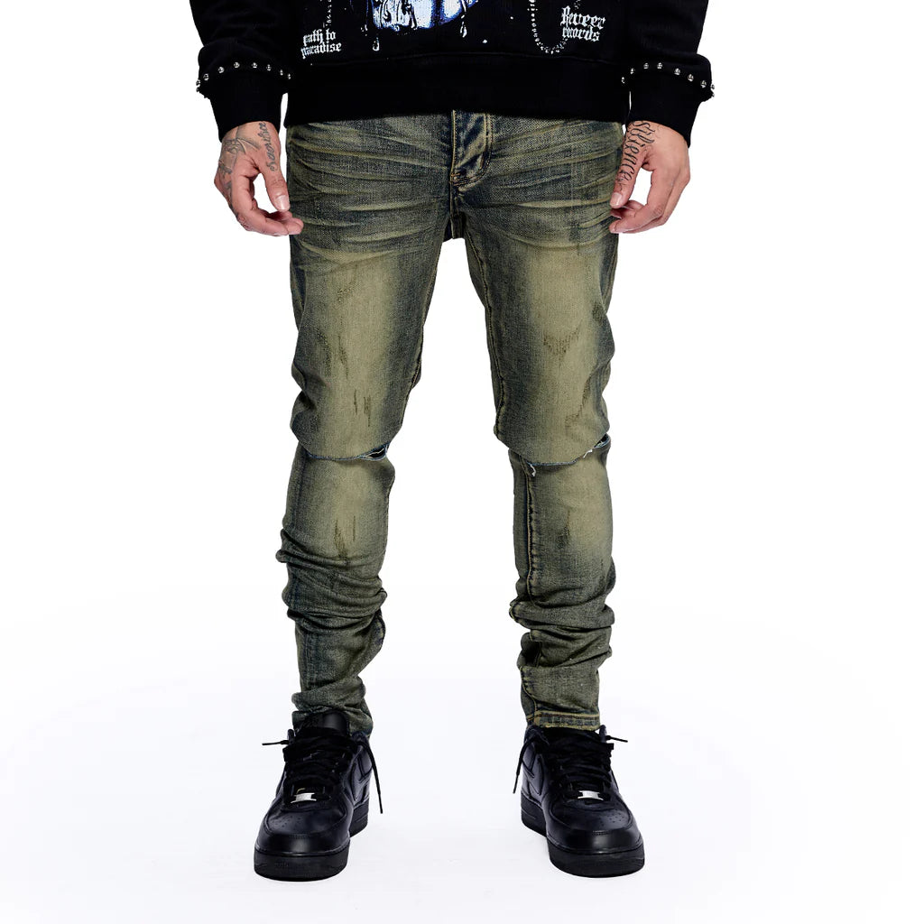 RVR "CORE" DIRTY BROWN WASH SKINNY DENIM (JC-04)